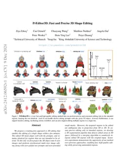PrEditor3D: Fast and Precise 3D Shape Editing