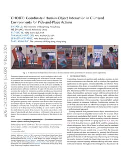 CHOICE: Coordinated Human-Object Interaction in Cluttered Environments
  for Pick-and-Place Actions
