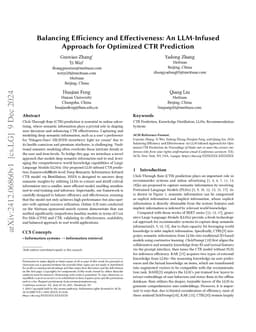 Balancing Efficiency and Effectiveness: An LLM-Infused Approach for Optimized CTR Prediction