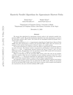 Massively Parallel Algorithms for Approximate Shortest Paths