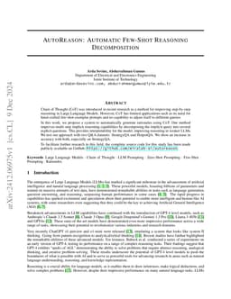 AutoReason: Automatic Few-Shot Reasoning Decomposition