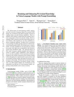 Retaining and Enhancing Pre-trained Knowledge in Vision-Language Models
  with Prompt Ensembling