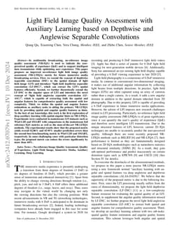 Light Field Image Quality Assessment With Auxiliary Learning Based on
  Depthwise and Anglewise Separable Convolutions