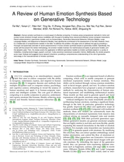 A Review of Human Emotion Synthesis Based on Generative Technology