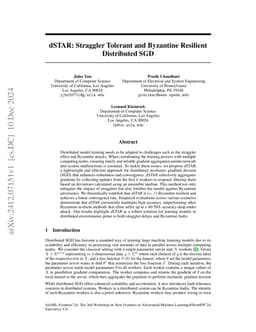 dSTAR: Straggler Tolerant and Byzantine Resilient Distributed SGD