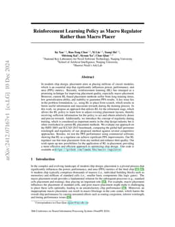 Reinforcement Learning Policy as Macro Regulator Rather than Macro
  Placer