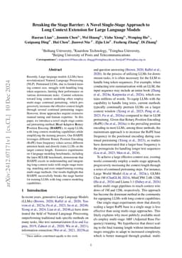 Breaking the Stage Barrier: A Novel Single-Stage Approach to Long
  Context Extension for Large Language Models