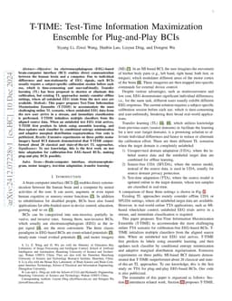 T-TIME: Test-Time Information Maximization Ensemble for Plug-and-Play
  BCIs