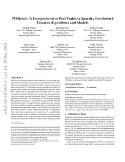 PTSBench: A Comprehensive Post-Training Sparsity Benchmark Towards
  Algorithms and Models