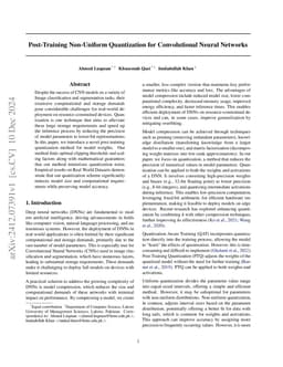 Post-Training Non-Uniform Quantization for Convolutional Neural Networks