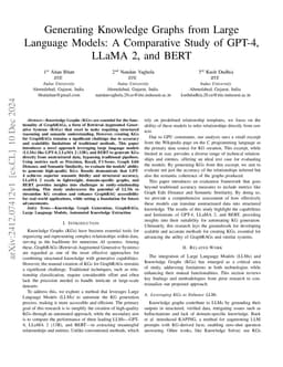 Generating Knowledge Graphs from Large Language Models: A Comparative
  Study of GPT-4, LLaMA 2, and BERT