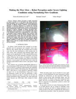Making the Flow Glow -- Robot Perception under Severe Lighting
  Conditions using Normalizing Flow Gradients