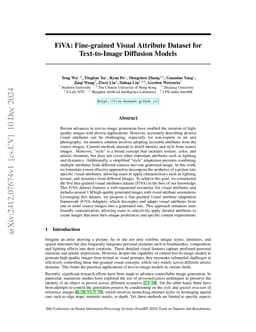 FiVA: Fine-grained Visual Attribute Dataset for Text-to-Image Diffusion
  Models