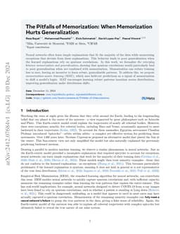 The Pitfalls of Memorization: When Memorization Hurts Generalization