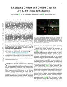 Leveraging Content and Context Cues for Low-Light Image Enhancement