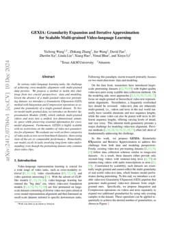 GEXIA: Granularity Expansion and Iterative Approximation for Scalable
  Multi-grained Video-language Learning