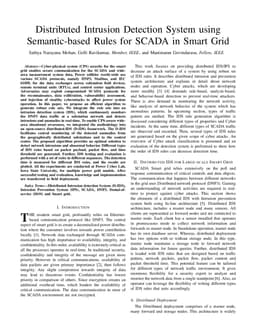 Distributed Intrusion Detection System using Semantic-based Rules for
  SCADA in Smart Grid
