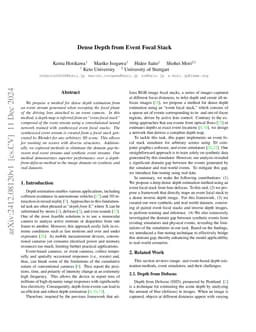 Dense Depth from Event Focal Stack
