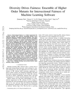 Diversity Drives Fairness: Ensemble of Higher Order Mutants for
  Intersectional Fairness of Machine Learning Software