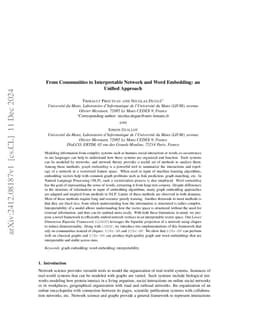 From communities to interpretable network and word embedding: an unified
  approach