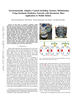 Environmentally Adaptive Control Including Variance Minimization Using
  Stochastic Predictive Network with Parametric Bias: Application to Mobile
  Robots