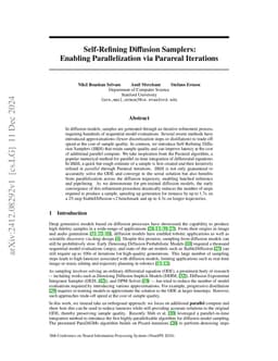Self-Refining Diffusion Samplers: Enabling Parallelization via Parareal
  Iterations