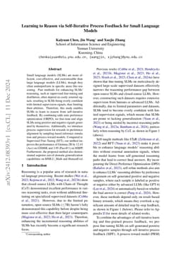 Learning to Reason via Self-Iterative Process Feedback for Small
  Language Models