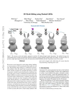 3D Mesh Editing using Masked LRMs