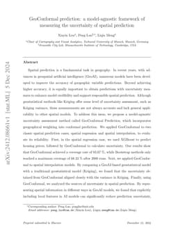 GeoConformal prediction: a model-agnostic framework of measuring the uncertainty of spatial prediction