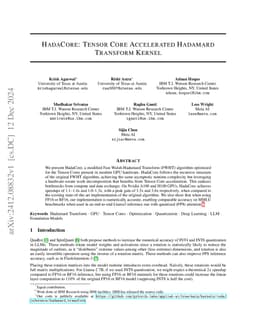 HadaCore: Tensor Core Accelerated Hadamard Transform Kernel