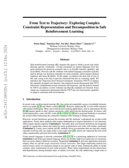 From Text to Trajectory: Exploring Complex Constraint Representation and Decomposition in Safe Reinforcement Learning