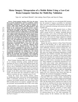 Motor Imagery Teleoperation of a Mobile Robot Using a Low-Cost
  Brain-Computer Interface for Multi-Day Validation