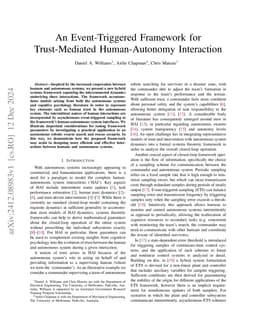 An Event-Triggered Framework for Trust-Mediated Human-Autonomy
  Interaction
