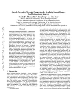 Speech-Forensics: Towards Comprehensive Synthetic Speech Dataset
  Establishment and Analysis