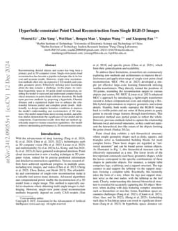 Hyperbolic-constraint Point Cloud Reconstruction from Single RGB-D
  Images