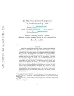 An Algorithm-Centered Approach To Model Streaming Data