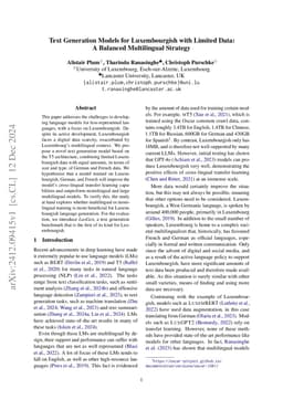 Text Generation Models for Luxembourgish with Limited Data: A Balanced
  Multilingual Strategy