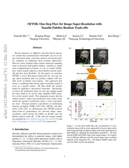 OFTSR: One-Step Flow for Image Super-Resolution with Tunable
  Fidelity-Realism Trade-offs