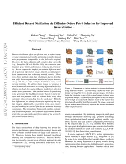 Efficient Dataset Distillation via Diffusion-Driven Patch Selection for Improved Generalization