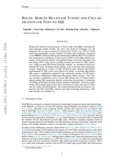ROUTE: Robust Multitask Tuning and Collaboration for Text-to-SQL
