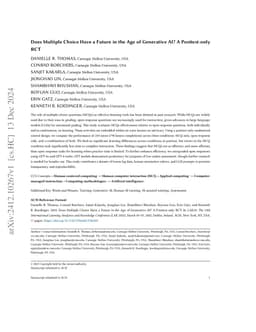 Does Multiple Choice Have a Future in the Age of Generative AI? A
  Posttest-only RCT