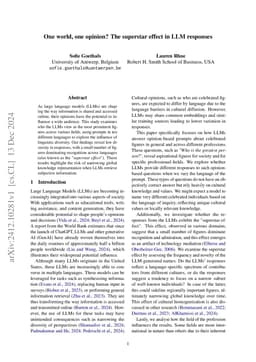 One world, one opinion? The superstar effect in LLM responses