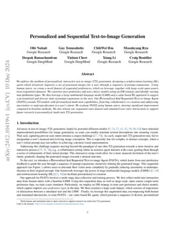 Personalized and Sequential Text-to-Image Generation