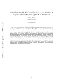 Active Inference for Self-Organizing Multi-LLM Systems: A Bayesian Thermodynamic Approach to Adaptation