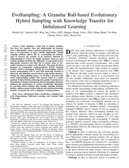 EvoSampling: A Granular Ball-based Evolutionary Hybrid Sampling with
  Knowledge Transfer for Imbalanced Learning