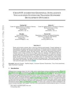 CrossVIT-augmented Geospatial-Intelligence Visualization System for
  Tracking Economic Development Dynamics