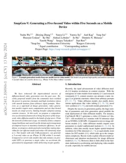 SnapGen-V: Generating a Five-Second Video within Five Seconds on a
  Mobile Device
