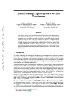Automated Image Captioning with CNNs and Transformers