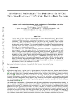 Identifying Predictions That Influence the Future: Detecting Performative Concept Drift in Data Streams
