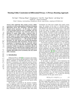 Meeting Utility Constraints in Differential Privacy: A Privacy-Boosting
  Approach